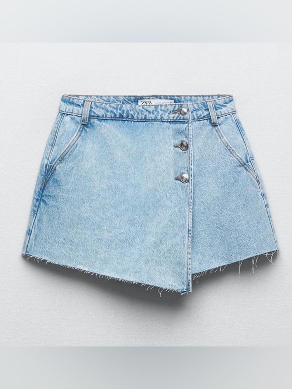 Zara denim buttoned wrap skort